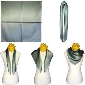 NWT Genuine 100% Mulberry Silk Satin Scarf 26"x26" Medium Square Shawl S57121